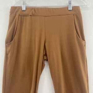 BOMBOM Pocket‎ Leggings High Waist Stretchy Lounge Pants Comfy Medium Brown